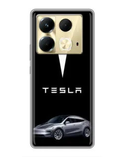 Чехол для Infinix Note 40 с картинкой «Tesla Model Y»