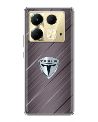 Чехол для Infinix Note 40 с картинкой «Металлическая текстура Tesla»
