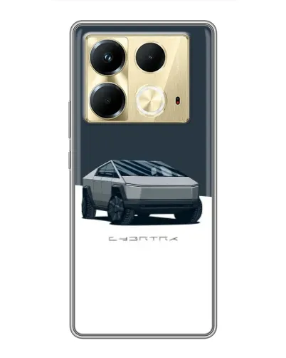 Чехол для Infinix Note 40 с картинкой «Серебристый Cybertruck Tesla»