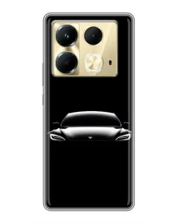 Чехол для Infinix Note 40 с картинкой «Фары Tesla Night»