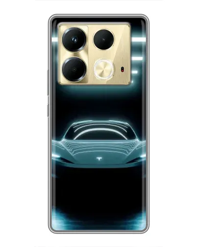 Чехол для Infinix Note 40 с картинкой «Tesla в неоне»