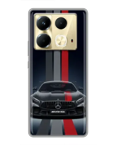 Чехол для Infinix Note 40 с картинкой «Mercedes — белый карбон»