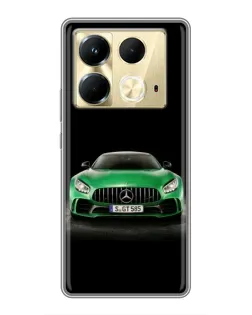 Чехол для Infinix Note 40 с картинкой «Mercedes — неоновый лого»