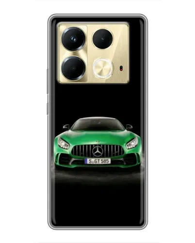 Чехол для Infinix Note 40 с картинкой «Mercedes — неоновый лого»