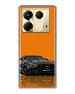 Чехол для Infinix Note 40 с картинкой «Оранжевый Mercedes AMG»