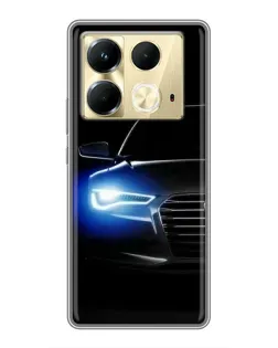 Чехол для Infinix Note 40 с картинкой «Неоновый взгляд Audi»