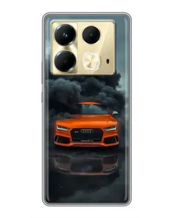 Чехол для Infinix Note 40 с картинкой «Audi в облаках дыма»
