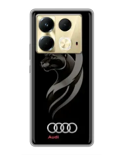 Чехол для Infinix Note 40 с картинкой «Графика — пантера и Audi»