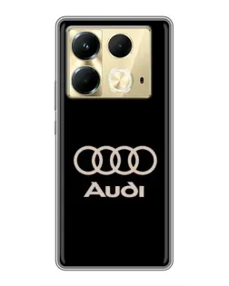 Чехол для Infinix Note 40 с картинкой «Audi — золотой логотип»