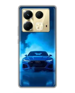 Чехол для Infinix Note 40 с картинкой «Audi — голубая энергия»