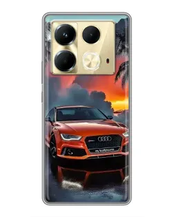 Чехол для Infinix Note 40 с картинкой «Audi — закат»