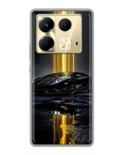 Чехол для Infinix Note 40 с картинкой «Ночной Lamborghini драйв»