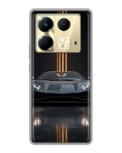 Чехол для Infinix Note 40 с картинкой «Lamborghini золотые линии»
