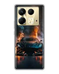 Чехол для Infinix Note 40 с картинкой «Lamborghini дымная эстетика»