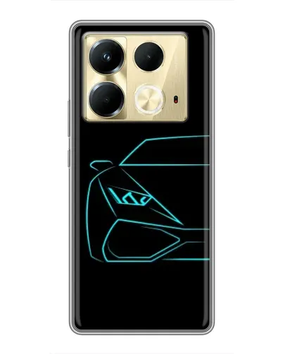 Чехол для Infinix Note 40 с картинкой «Голубой силуэт Lamborghini» Чехол для Infinix Note 40 с картинкой «Голубой силуэт Lamborghini»