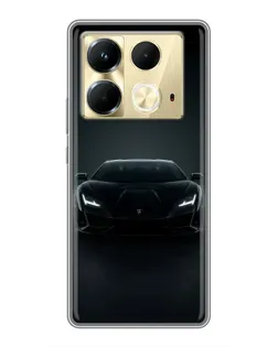 Чехол для Infinix Note 40 с картинкой «Черный Lamborghini Aventador»