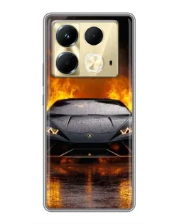 Чехол для Infinix Note 40 с картинкой «Lamborghini в огне»
