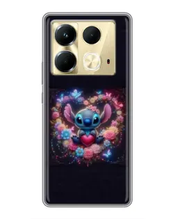 Чехол для Infinix Note 40 с картинкой «Stitch в цветах» Чехол для Infinix Note 40 с картинкой «Stitch в цветах»