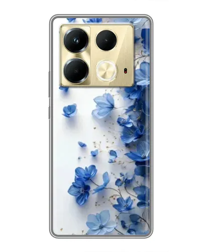 Чехол для Infinix Note 40 с картинкой «Голубой цветочный каскад»