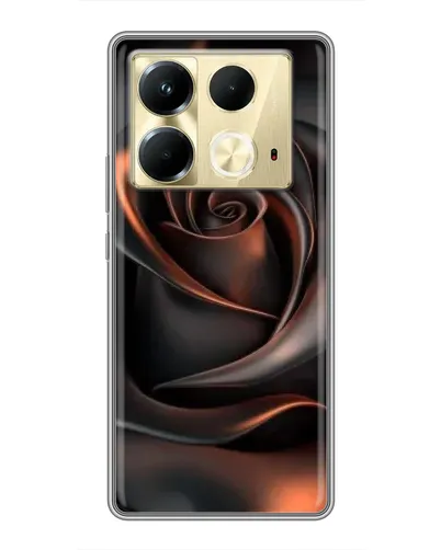 Чехол для Infinix Note 40 с картинкой «Шелковая черная роза»