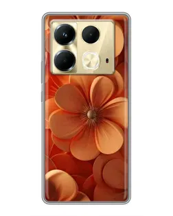 Чехол для Infinix Note 40 с картинкой «Оранжевый макро цветок»