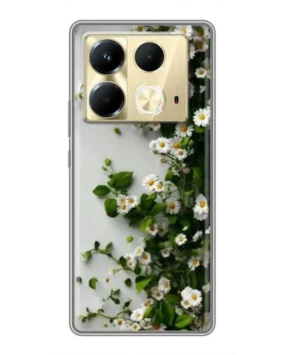 Чехол для Infinix Note 40 с картинкой «Ветка мелких белых цветов»