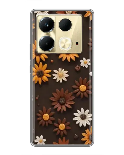 Чехол для Infinix Note 40 с картинкой «Узор из маленьких подсолнухов»