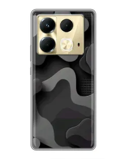 Чехол для Infinix Note 40 с картинкой «Темный абстрактный камуфляж»
