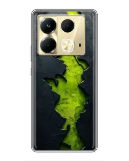 Чехол для Infinix Note 40 с картинкой «Салатовый разлом скалы»