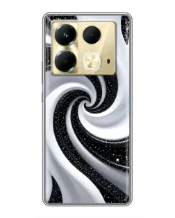 Чехол для Infinix Note 40 с картинкой «Черно-белая спираль»