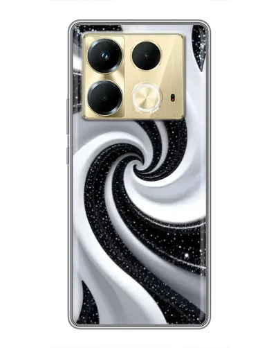 Чехол для Infinix Note 40 с картинкой «Черно-белая спираль»