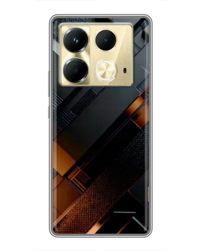 Чехол для Infinix Note 40 с картинкой «Черные геометрические блоки»