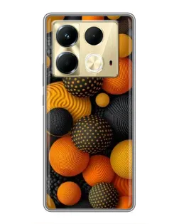 Чехол для Infinix Note 40 с картинкой «Объемные оранжевые сферы» Чехол для Infinix Note 40 с картинкой «Объемные оранжевые сферы»