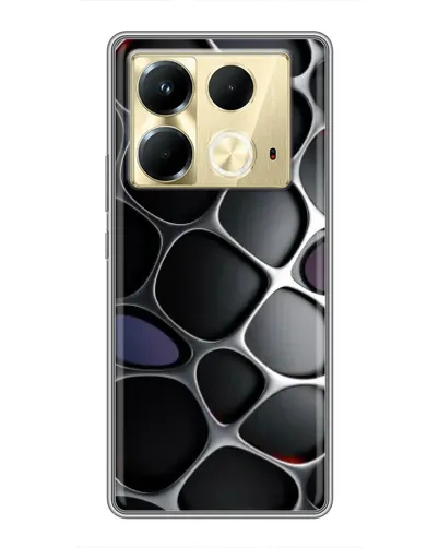 Чехол для Infinix Note 40 с картинкой «Объемная темная решетка»
