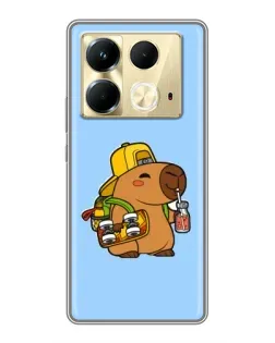 Чохол для Infinix Note 40 з картинкою «Капібара на скейті»