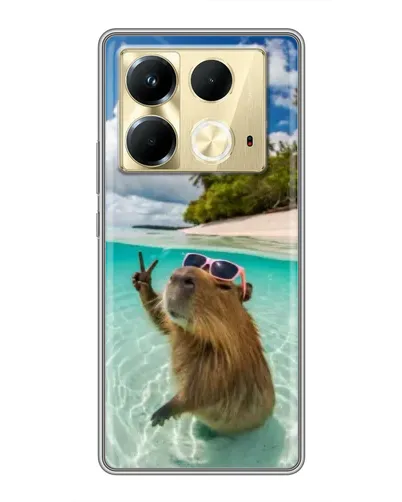 Чохол для Infinix Note 40 з картинкою «Капібара на морі»