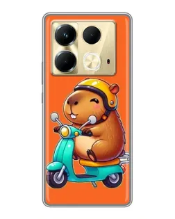 Чохол для Infinix Note 40 з картинкою «Капібара на скутері»