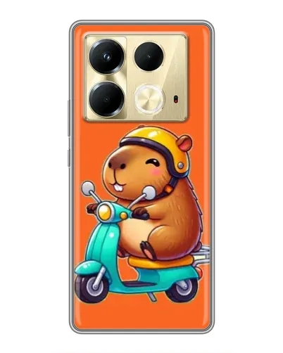 Чохол для Infinix Note 40 з картинкою «Капібара на скутері»