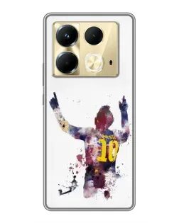 Чехол для Infinix Note 40 с картинкой «Акварельный Месси Барселона»