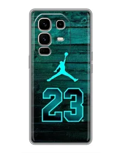 Чехол для Infinix Note 50 Pro Plus с картинкой «Jordan Cyan 23»