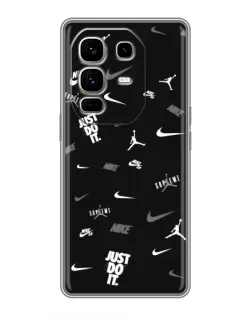 Чехол для Infinix Note 50 Pro Plus с картинкой «Nike Black Pattern»