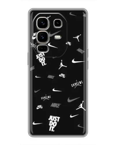 Чехол для Infinix Note 50 Pro Plus с картинкой «Nike Black Pattern»