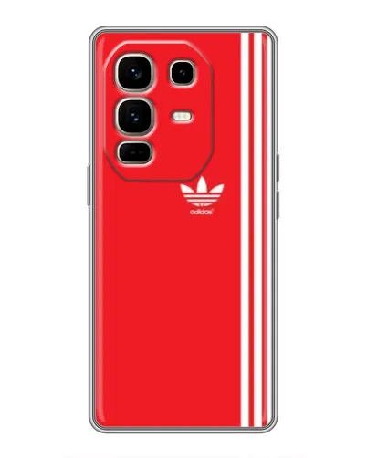 Чехол для Infinix Note 50 Pro Plus с картинкой «Красный минимализм Adidas»