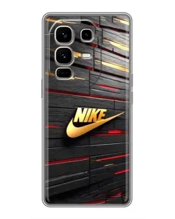Чехол для Infinix Note 50 Pro Plus с картинкой «Золотой Nike на металле»