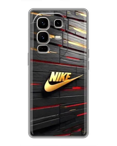 Чехол для Infinix Note 50 Pro Plus с картинкой «Золотой Nike на металле»