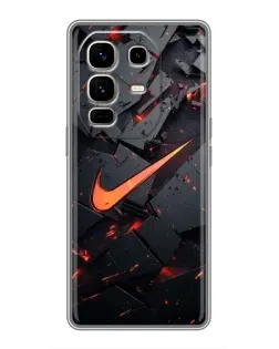 Чехол для Infinix Note 50 Pro Plus с картинкой «Nike — эффект разломов»