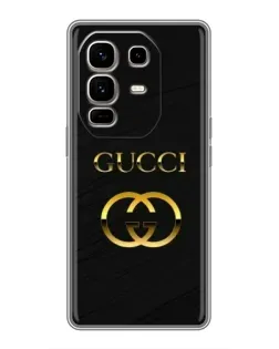 Чохол для Infinix Note 50 Pro Plus з картинкою «Золотий логотип Gucci»