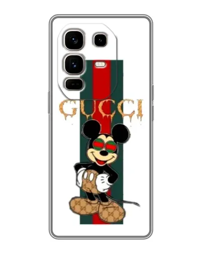 Чохол для Infinix Note 50 Pro Plus з картинкою «Міккі Маус Gucci — смуги»