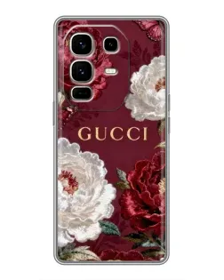 Чохол для Infinix Note 50 Pro Plus з картинкою «Gucci — бордові троянди»