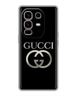 Чохол для Infinix Note 50 Pro Plus з картинкою «Gucci — золото на чорному»